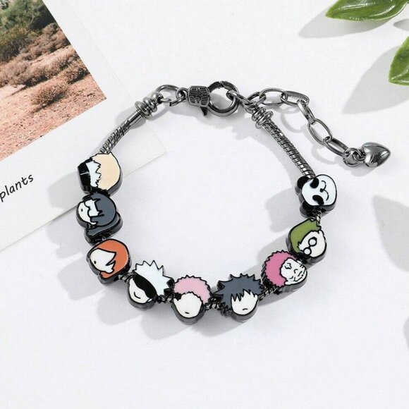 Jujutsu Kaisen Character Charm Bracelet – Anime Chibi Style Adjustable Jewelry - Picture 3 of 7
